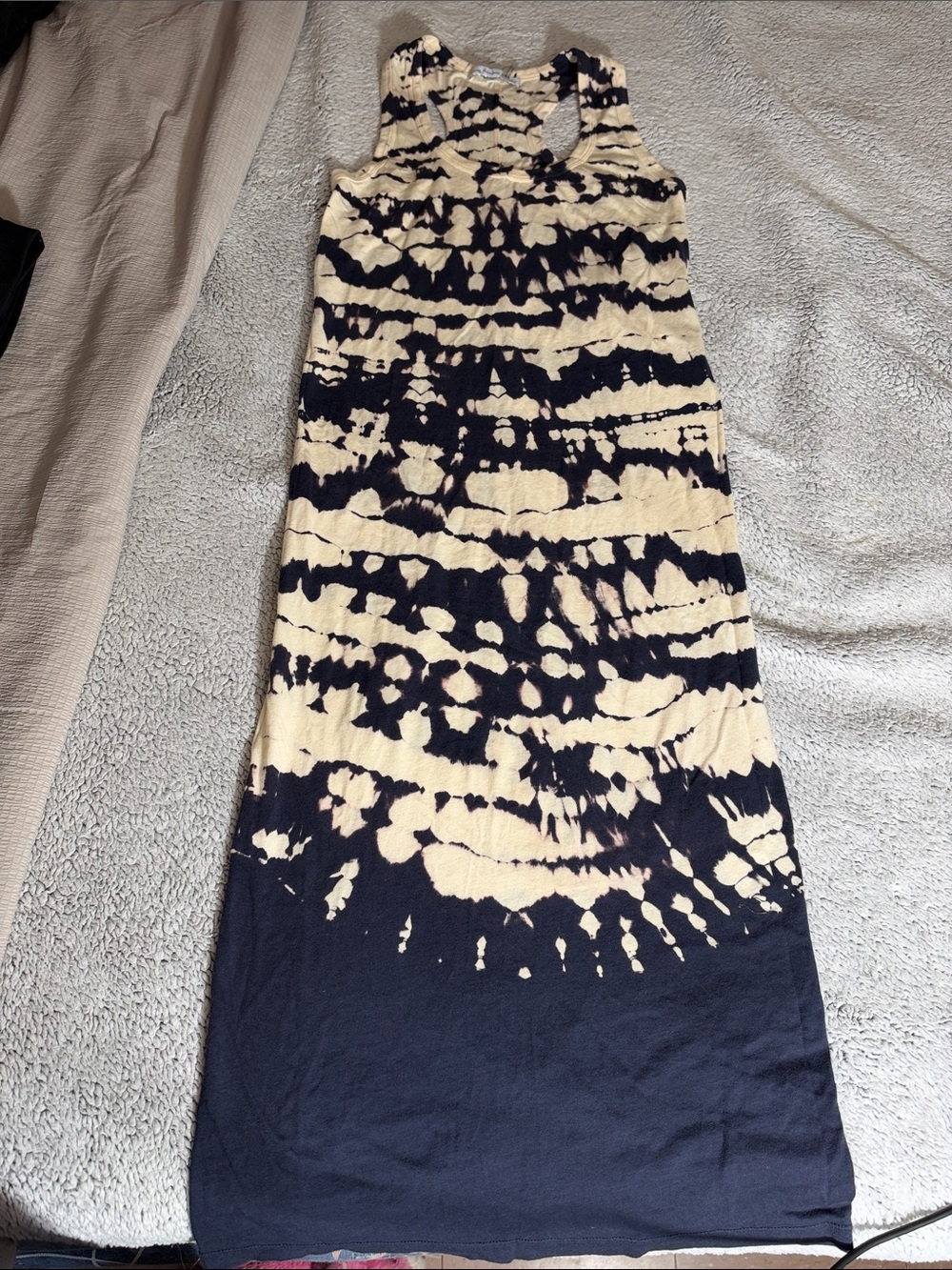 Young Fabulous & Broke Cream and Black Tie-Dye Maxi Dress